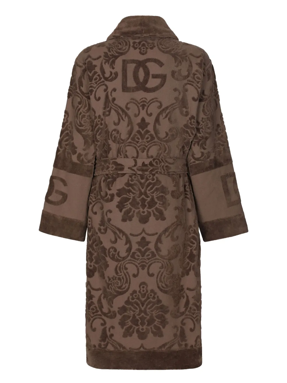 Халат с логотипом DOLCE & GABBANA, коричневый — фото 2