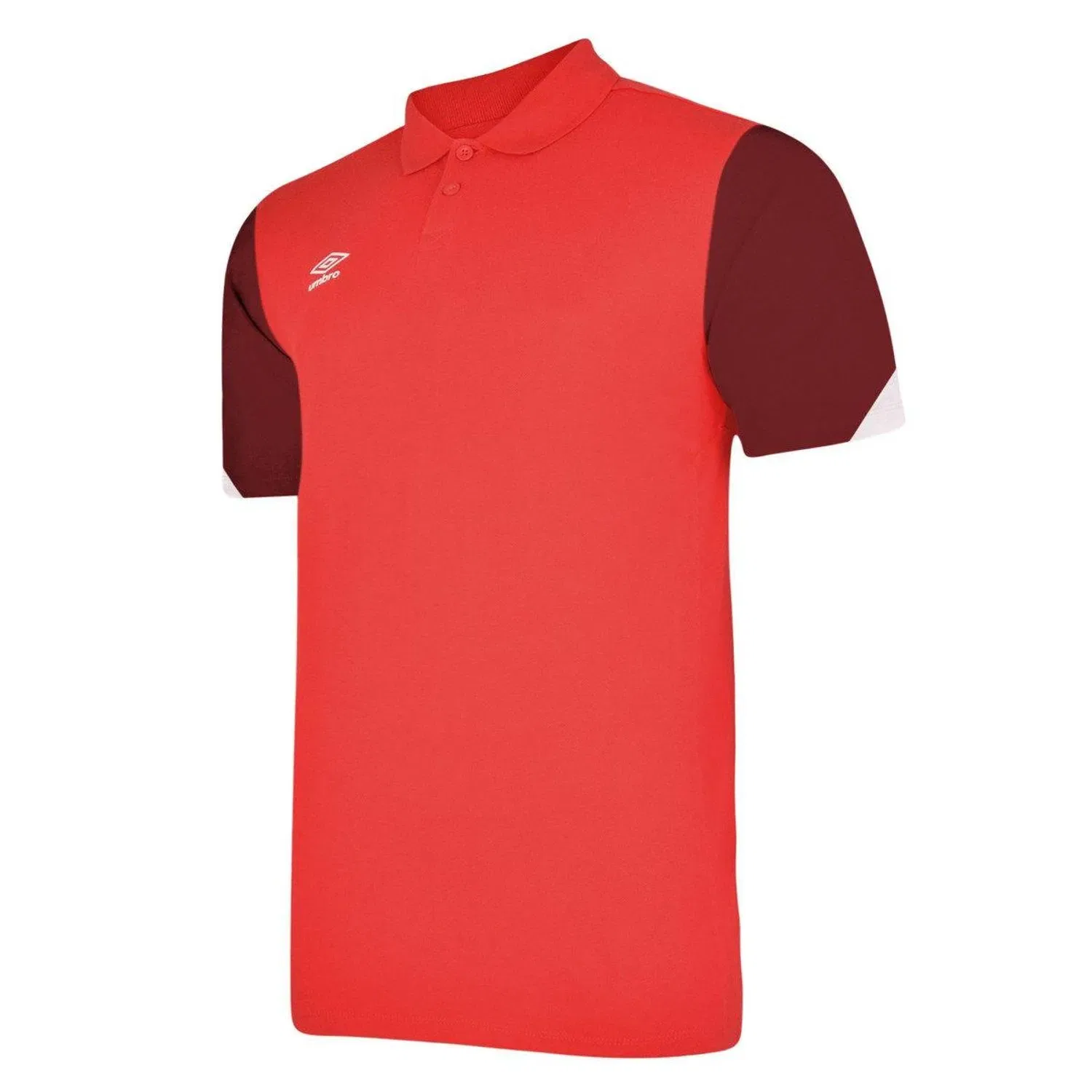 Футболка-поло для мальчиков с контрастными рукавами Umbro, малиновый