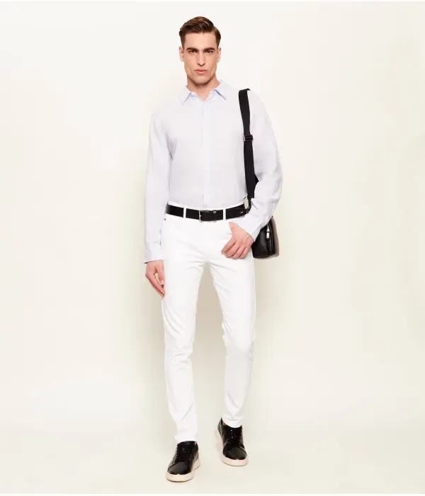 Льняная рубашка classic fit Calvin Klein, небесно-голубой — фото 2