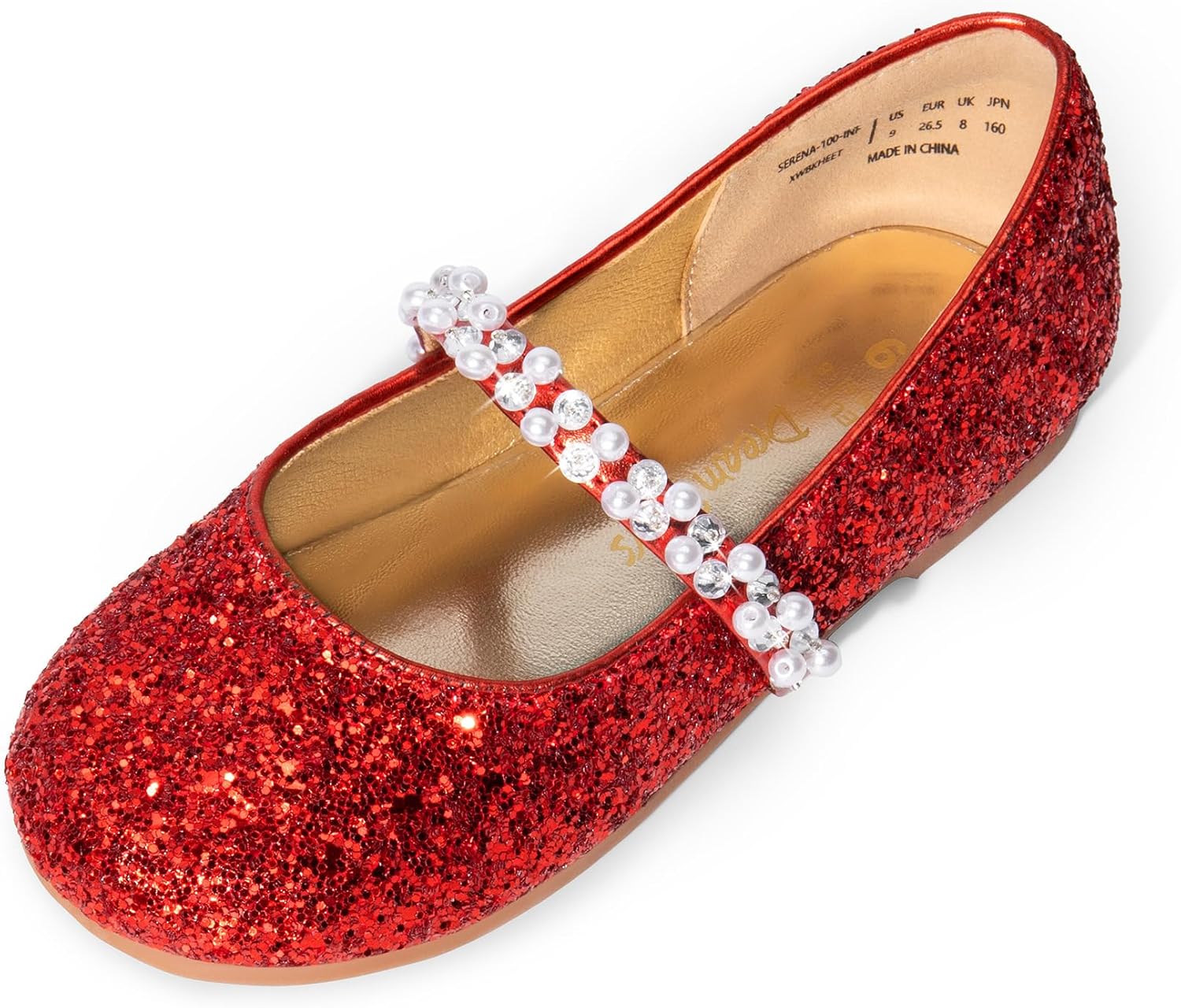 

Туфли для девочек DREAM PAIRS Mary Jane Ballerina Flats для свадьбы, вечеринок (малыши/маленькие дети/старшие дети), красный