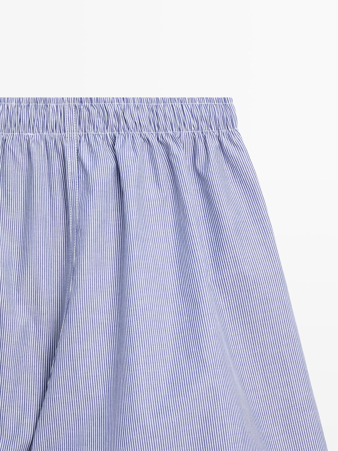 Полосатые боксеры из 100% хлопка Massimo Dutti, navy blue — фото 4
