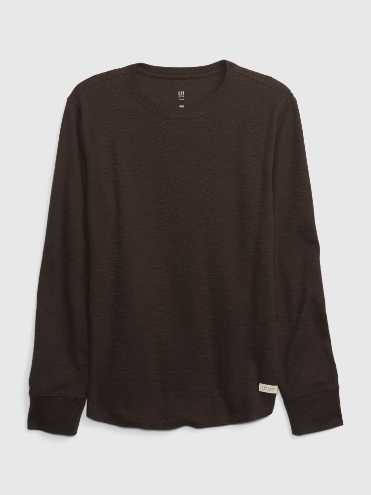 

Детская хлопковая футболка Gap, коричневый