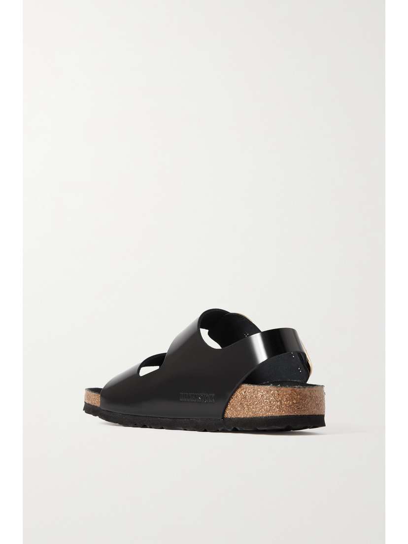 Сандалии Milano из глянцевой кожи с открытой пяткой Birkenstock, черный — фото 3