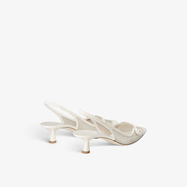 Туфли Amita 45 на пятке из кожи и сетки Jimmy Choo, цвет latte/champagne — фото 4