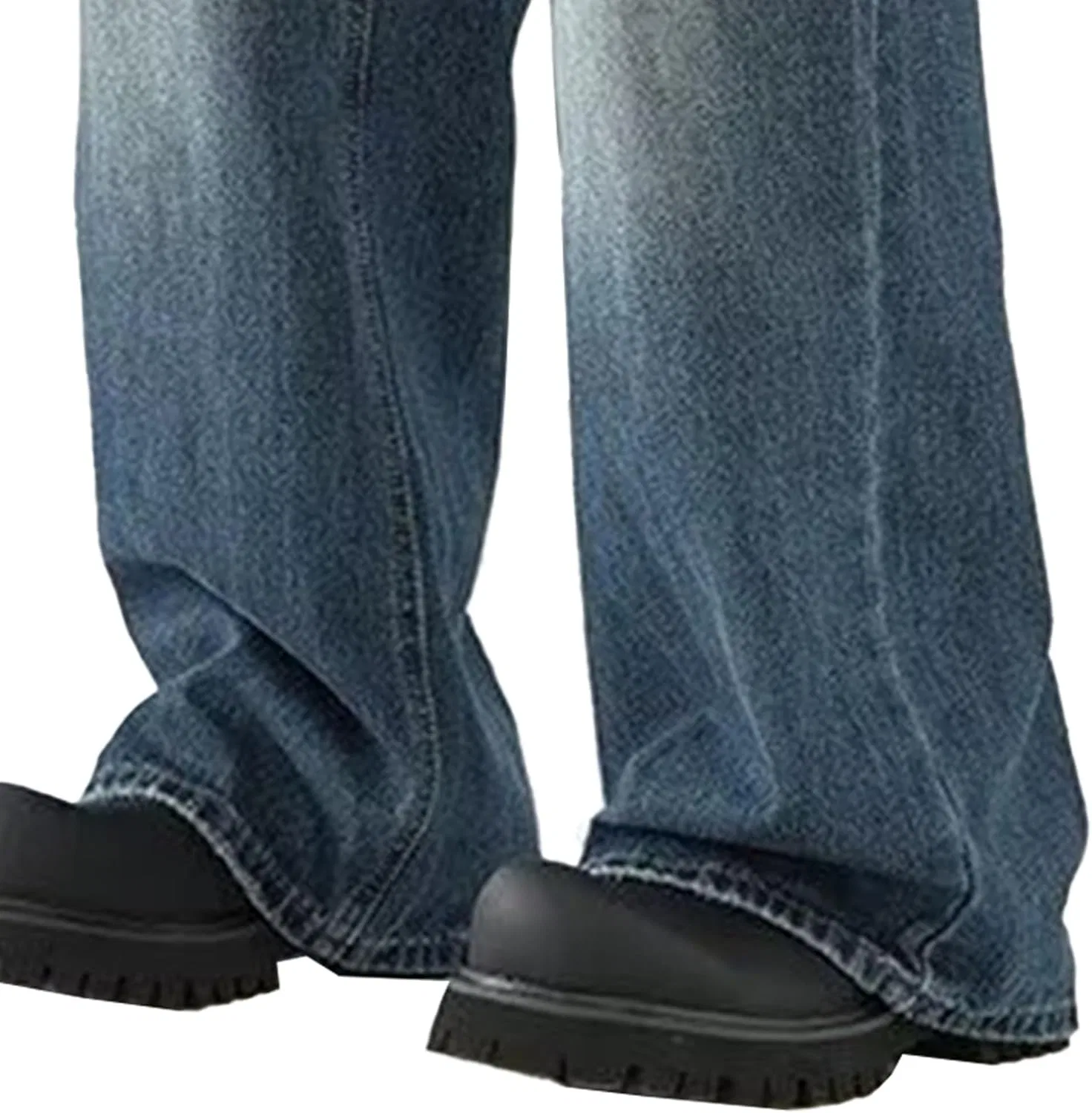 Джинсы свободные Vintage Plain Denim, синие — фото 2