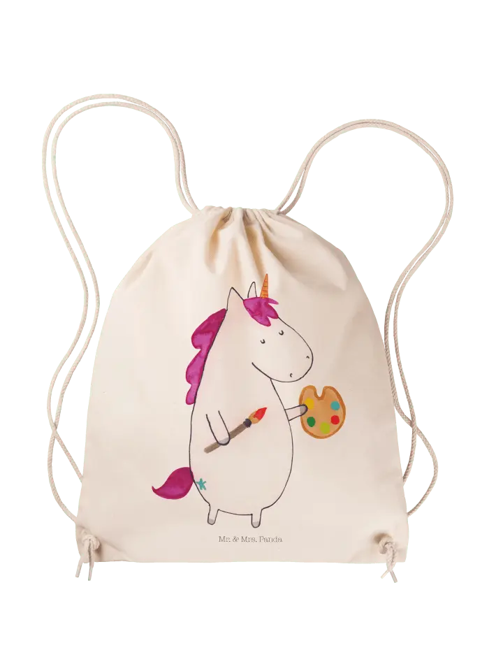 

Спортивная сумка Mr & Mrs Panda Sportbeutel Einhorn Künstler ohne Spruch, кремовый