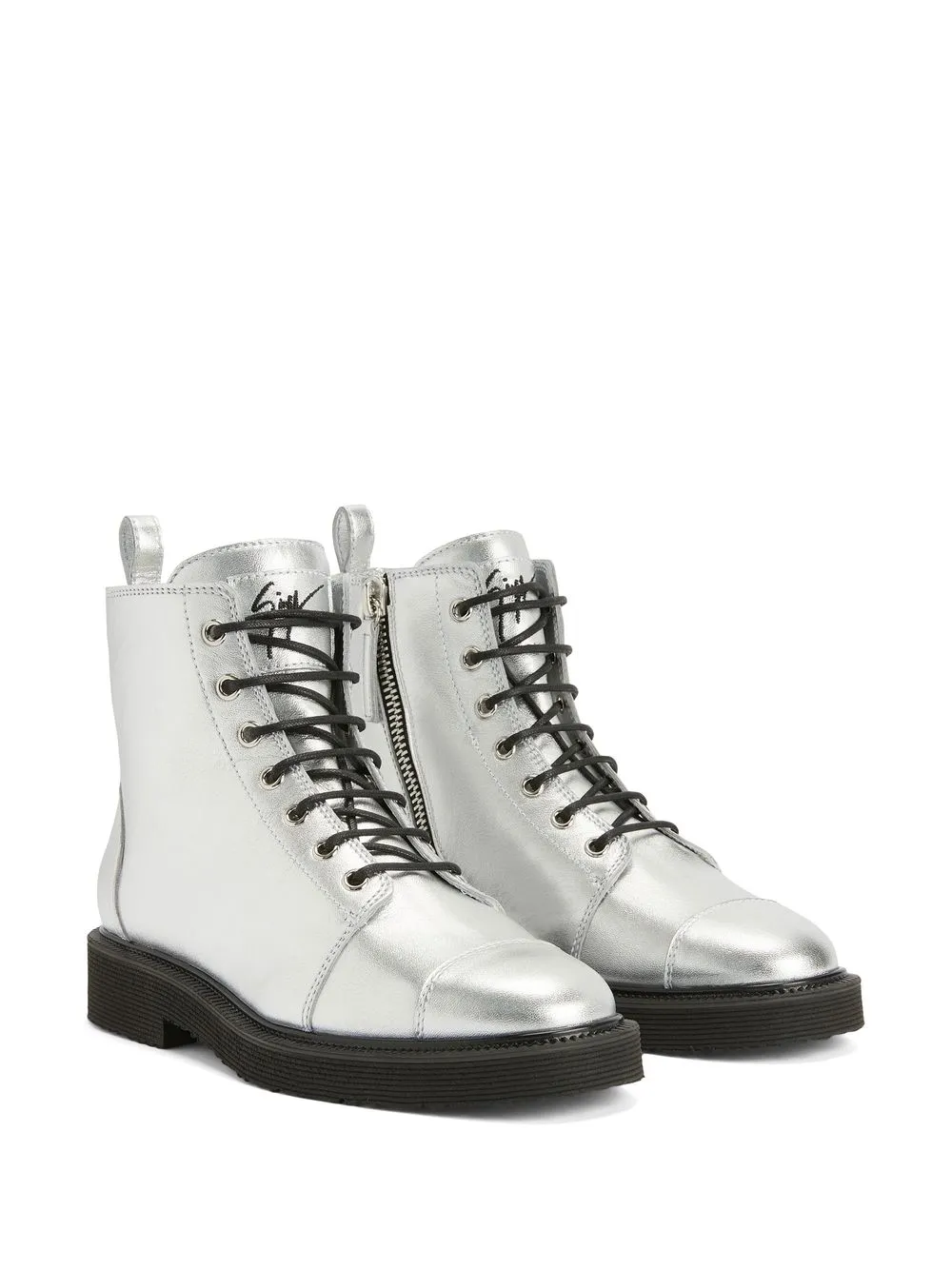 Ботинки Thora на шнуровке Giuseppe Zanotti, серебяный — фото 2