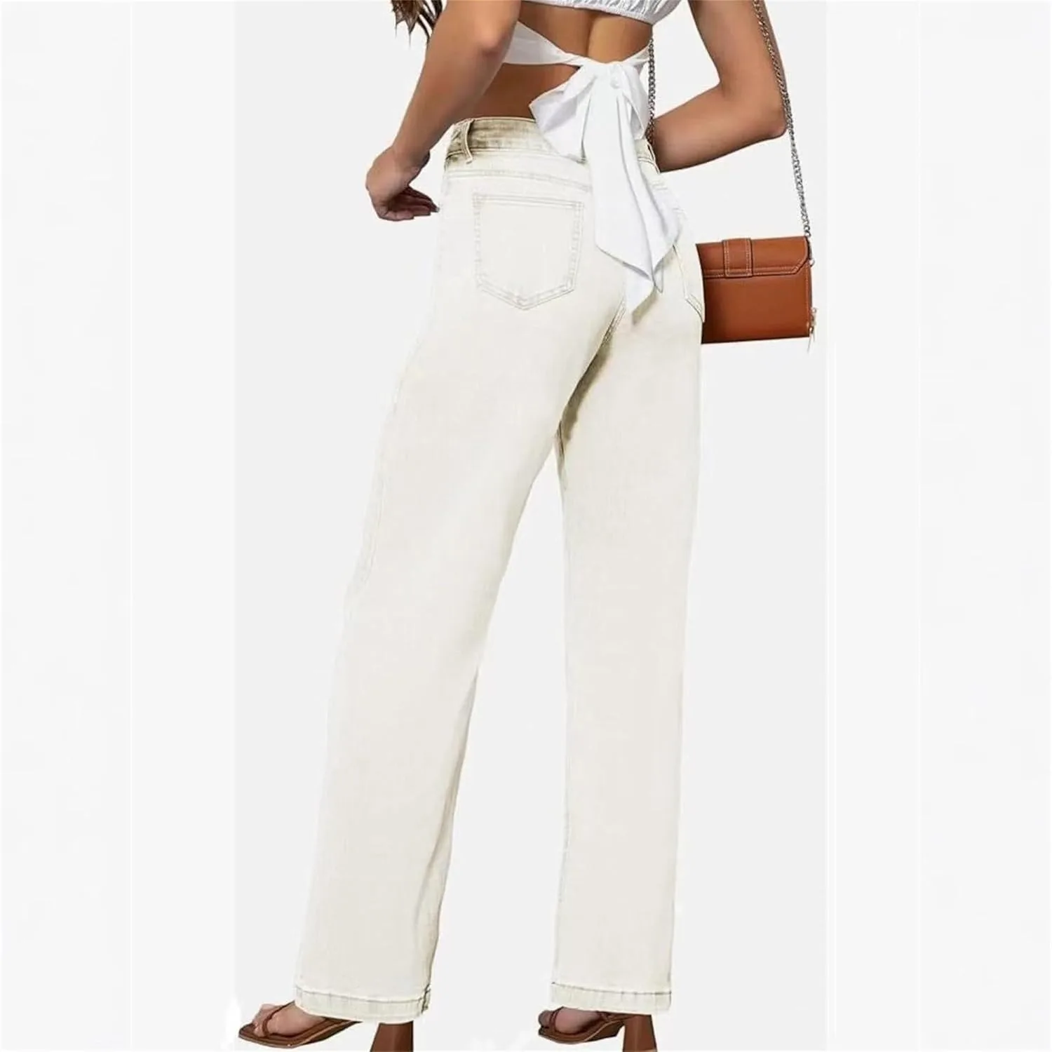 Прямые джинсы женские Mid Rise Loose Lightweight — фото 4