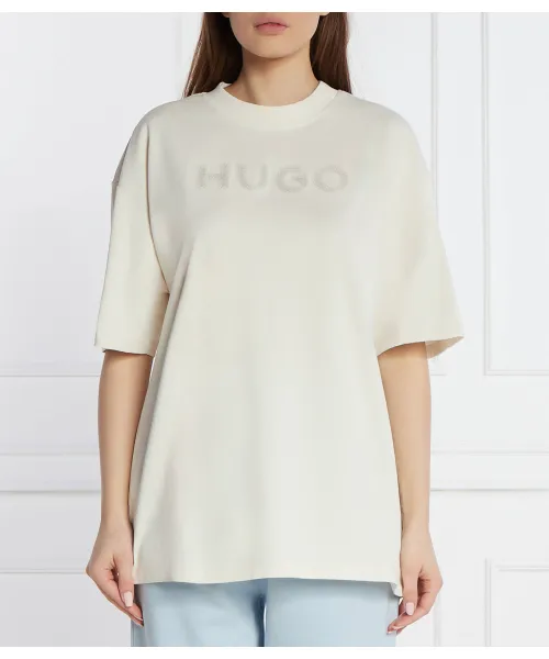 

Футболка дрисела Oversize fit Hugo, бежевый