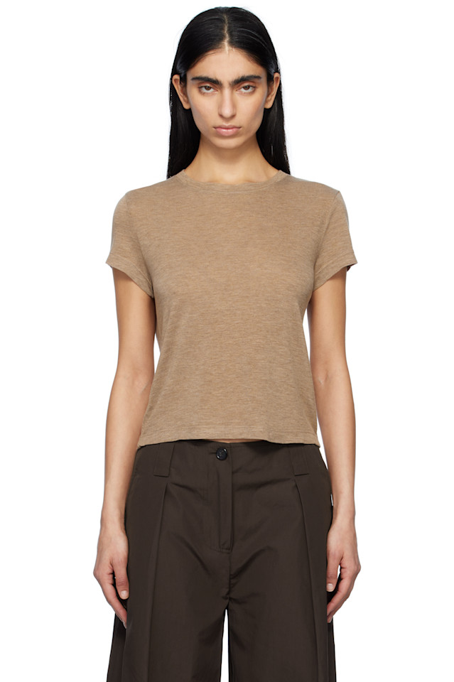 

Футболка Adine с эффектом усадки Agolde, цвет chai heather