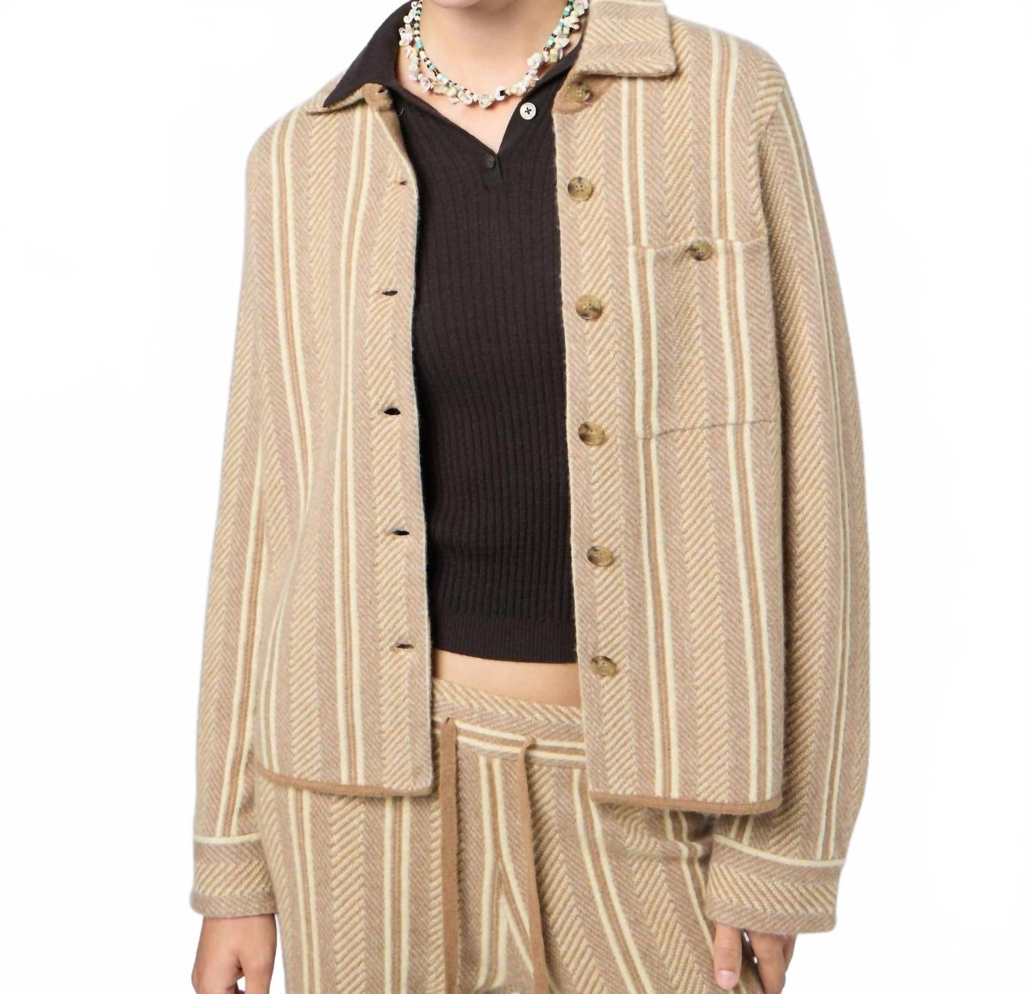 

Guest In Residence Рубашка Dylan Stripe миндального цвета