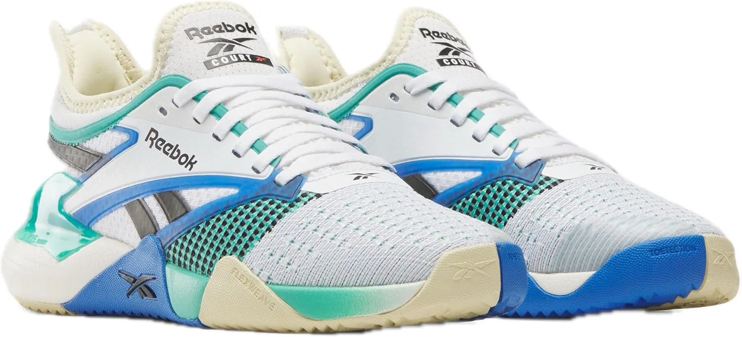 Кроссовки для корта Reebok Nano Court, белые/зеленый — фото 2
