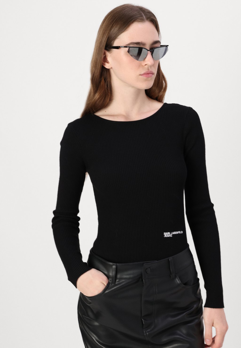 

Топ с длинными рукавами Karl Lagerfeld Jeans, черный
