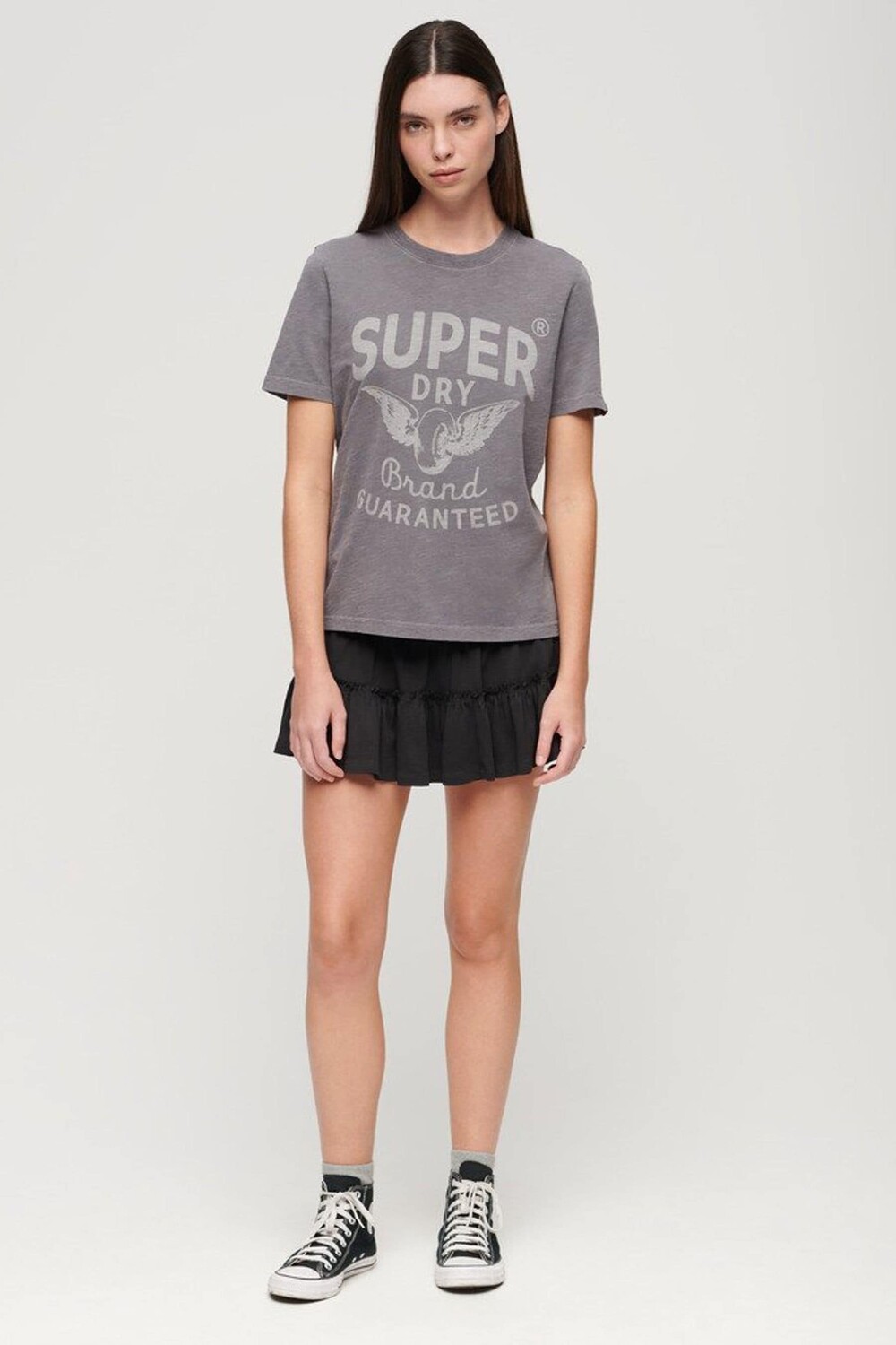 

Ярусная мини-юбка из джерси Superdry, черный