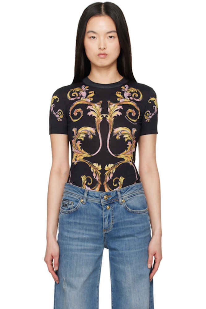 

Футболка с черным контуром Barocco Versace Jeans Couture