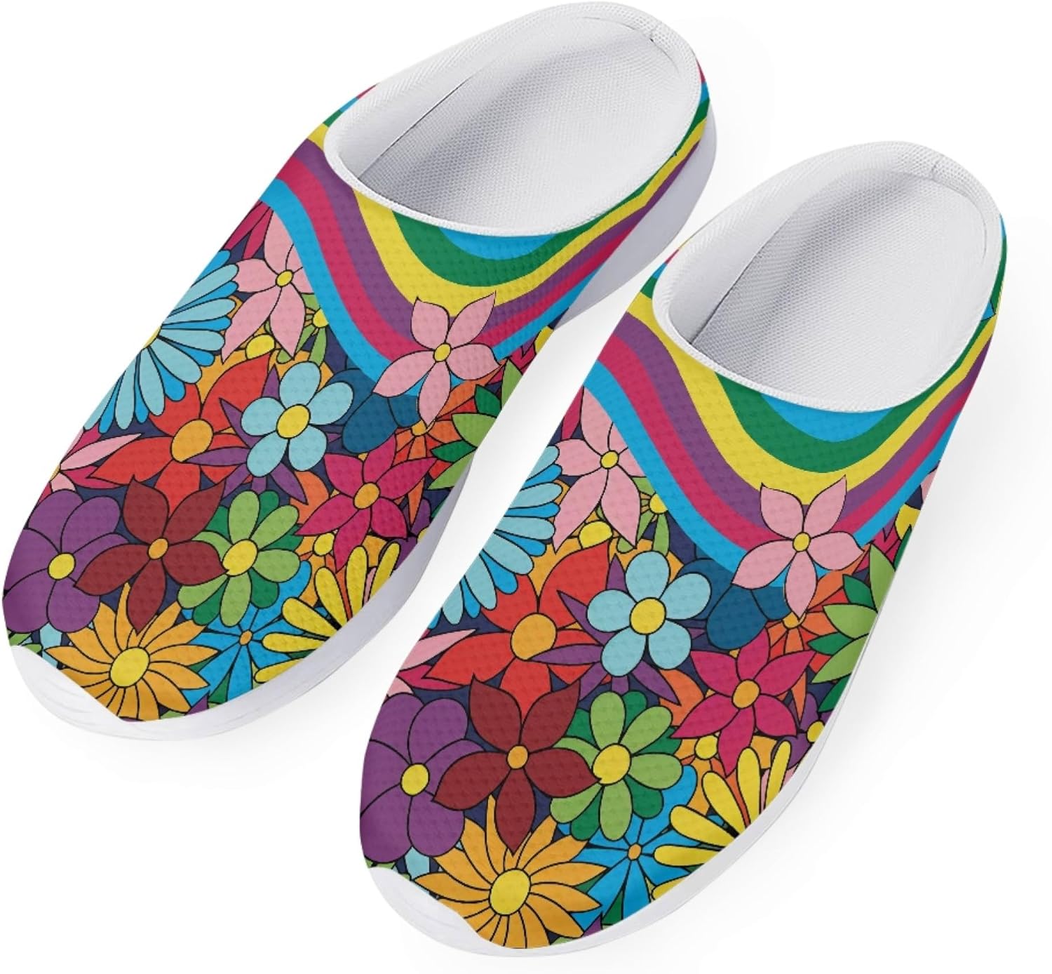 

Сабо Boatee Garden для женщин и мужчин, дышащие, с Сандалиими-мюлями и флагом США, оленями, обувь для дома, Colorful Floral