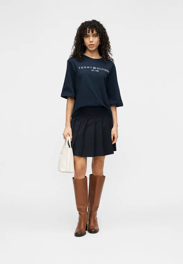 Футболка с логотипом, свободный крой, круглый вырез, принт. Tommy Hilfiger, Dark Blue — фото 2