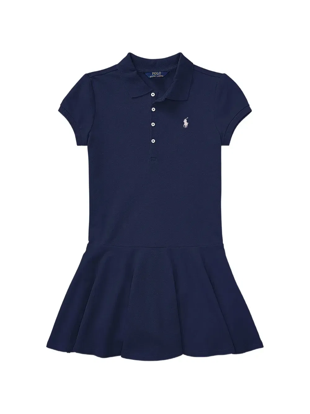 Расклешенное платье на пуговицах Polo Ralph Lauren Kids, синий