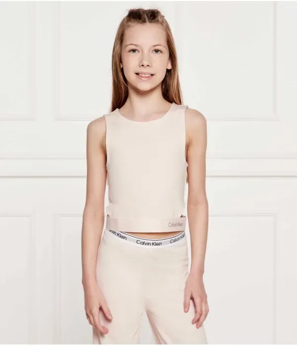 Топ slim fit Calvin Klein Jeans, пудрово-розовый