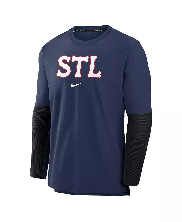 Мужская трикотажная толстовка с капюшоном St. Louis Cardinals 2024 City Connect Authentic Collection Player, цвет: темно-синий Nike — фото 2
