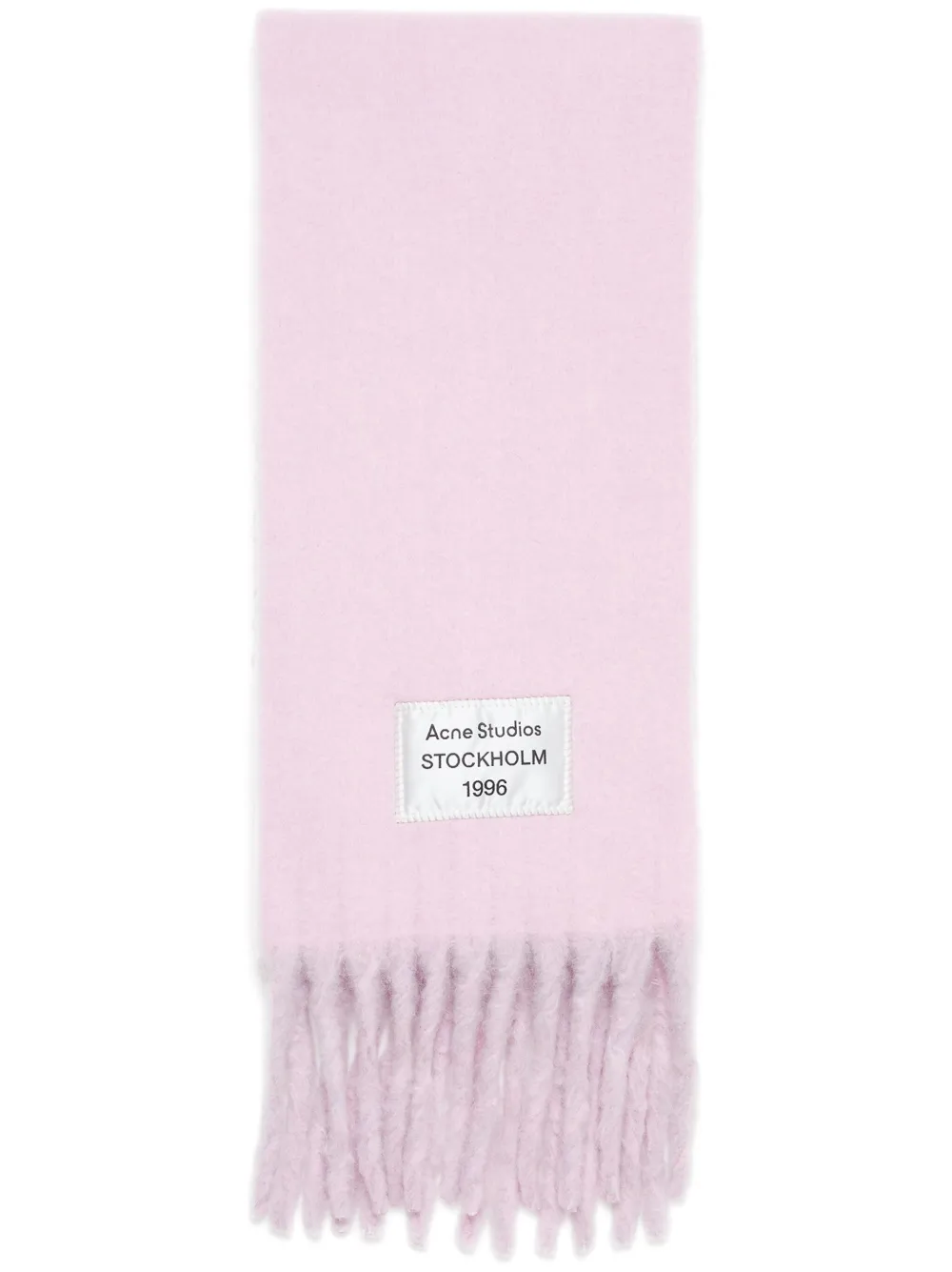 

Шарф с бахромой и логотипом Acne Studios, розовый