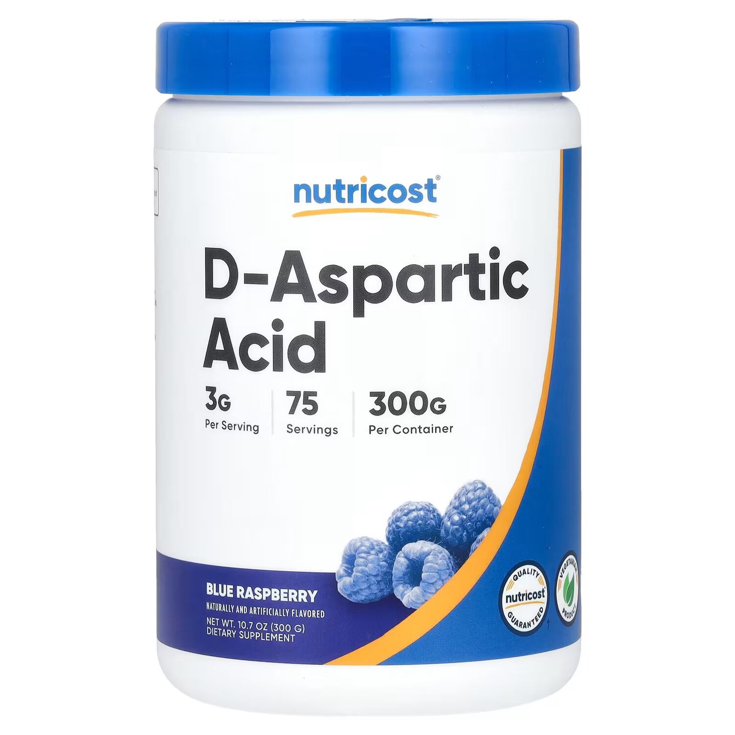 

D-аспарагиновая кислота, голубая малина, 10,7 унции (300 г) Nutricost