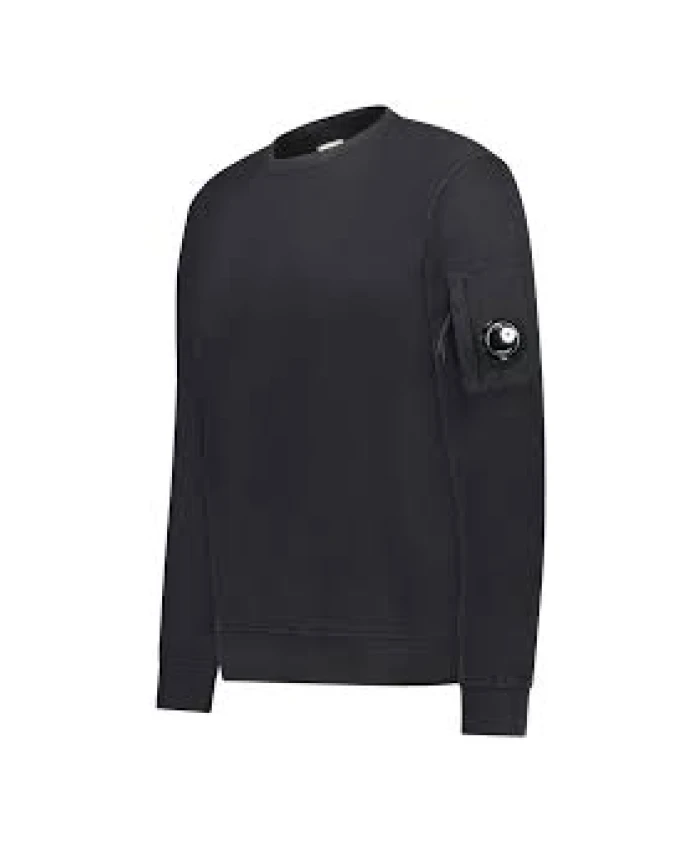 

Черная легкая флисовая толстовка с круглым вырезом C.P. Company, черный