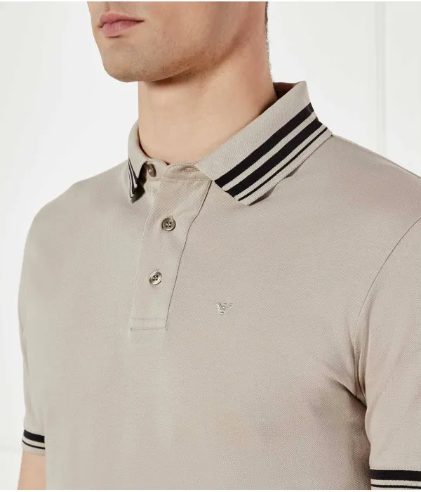 Футболка поло Regular fit Emporio Armani, бежевый — фото 4