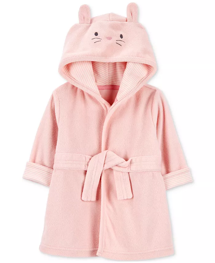 

Детский махровый халат с капюшоном Animal Carter's, розовый