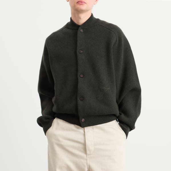 Вязаный бомбер из шерсти и кашемира Jacquemus, Dark Khaki — фото 2