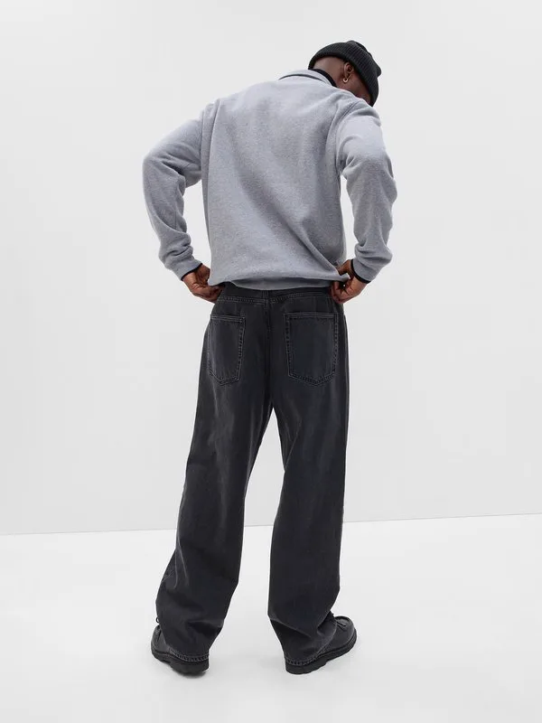 Свободные джинсы унисекс с жесткой кроем Gap, Washed Black — фото 3