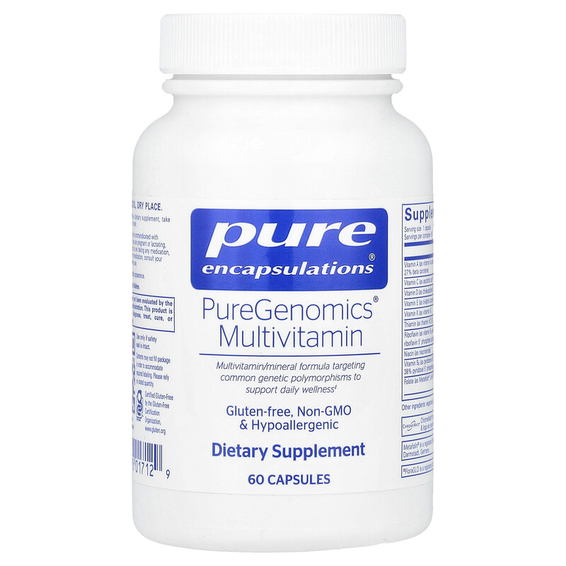 

Pure Encapsulations, PureGenomics, мультивитамины, 60 капсул