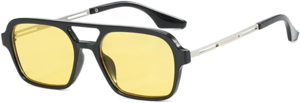 

Солнцезащитные очки с защитой от УФ-излучения UV400 | Двойная перемычка, цветные линзы | для женщин и мужчин, для занятий спортом на открытом воздухе и вождения DSVIGF, Black-yellow