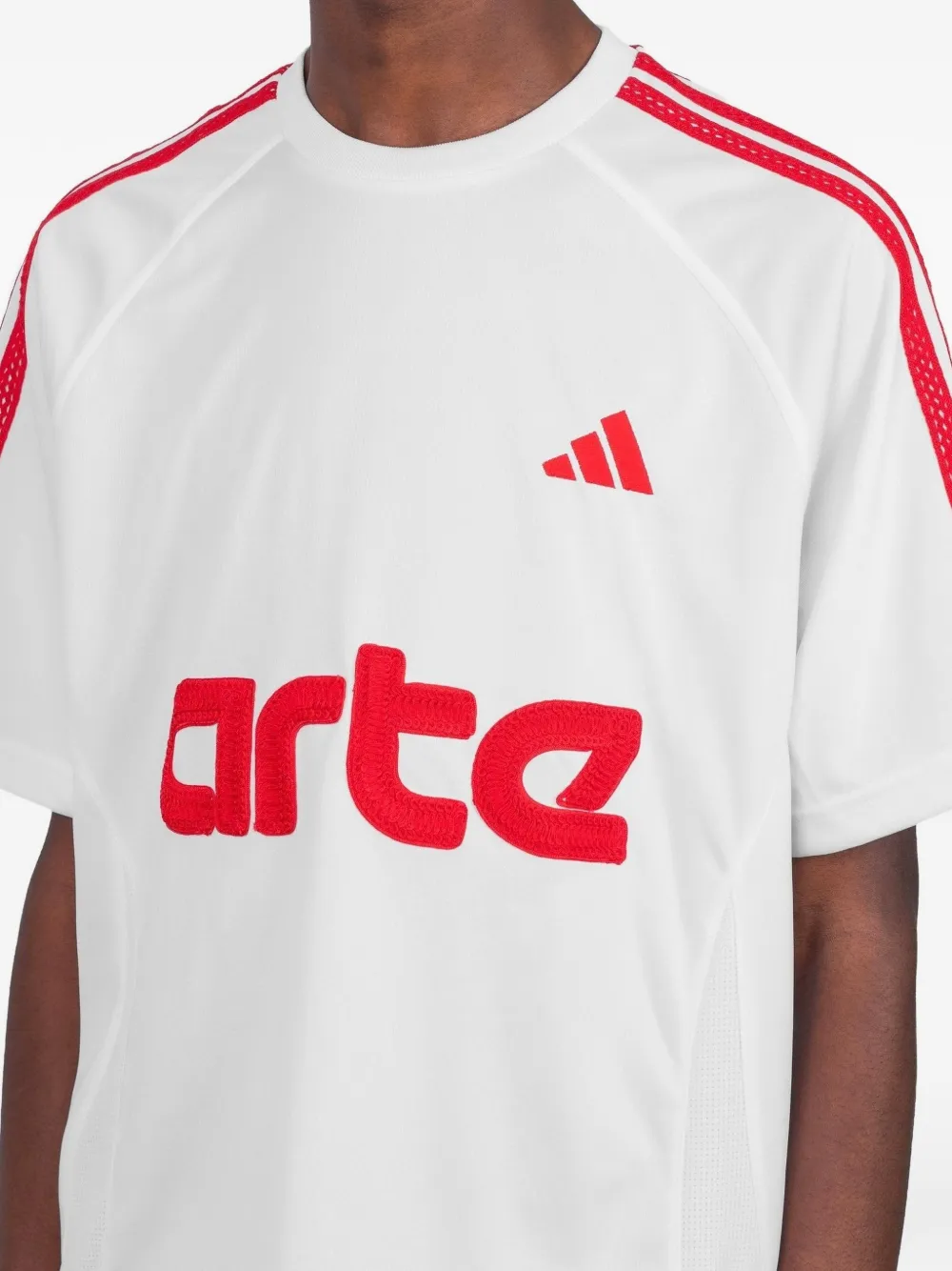 Футболка X Arte Antwerp с логотипом из трех полос Adidas, белый — фото 4
