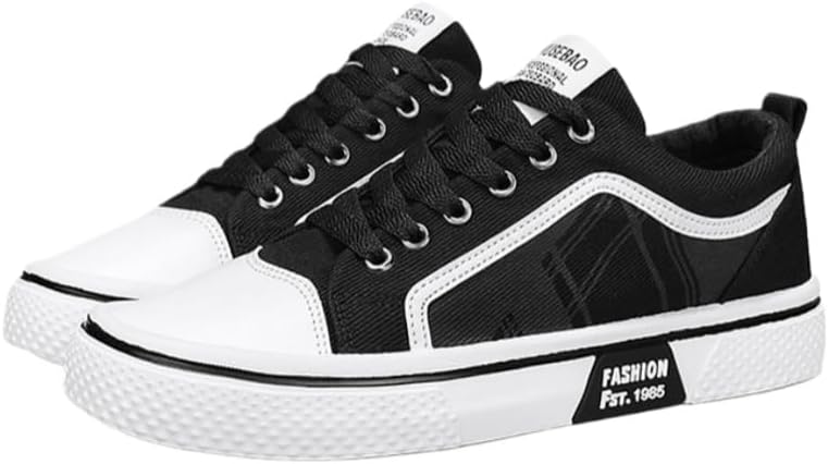 

Мужские повседневные канвасовые кроссовки большого размера с плоской подошвой, для ежедневного ношения, для кампуса и путешествий, с круглым носком, на все сезоны Fusecottc, черный