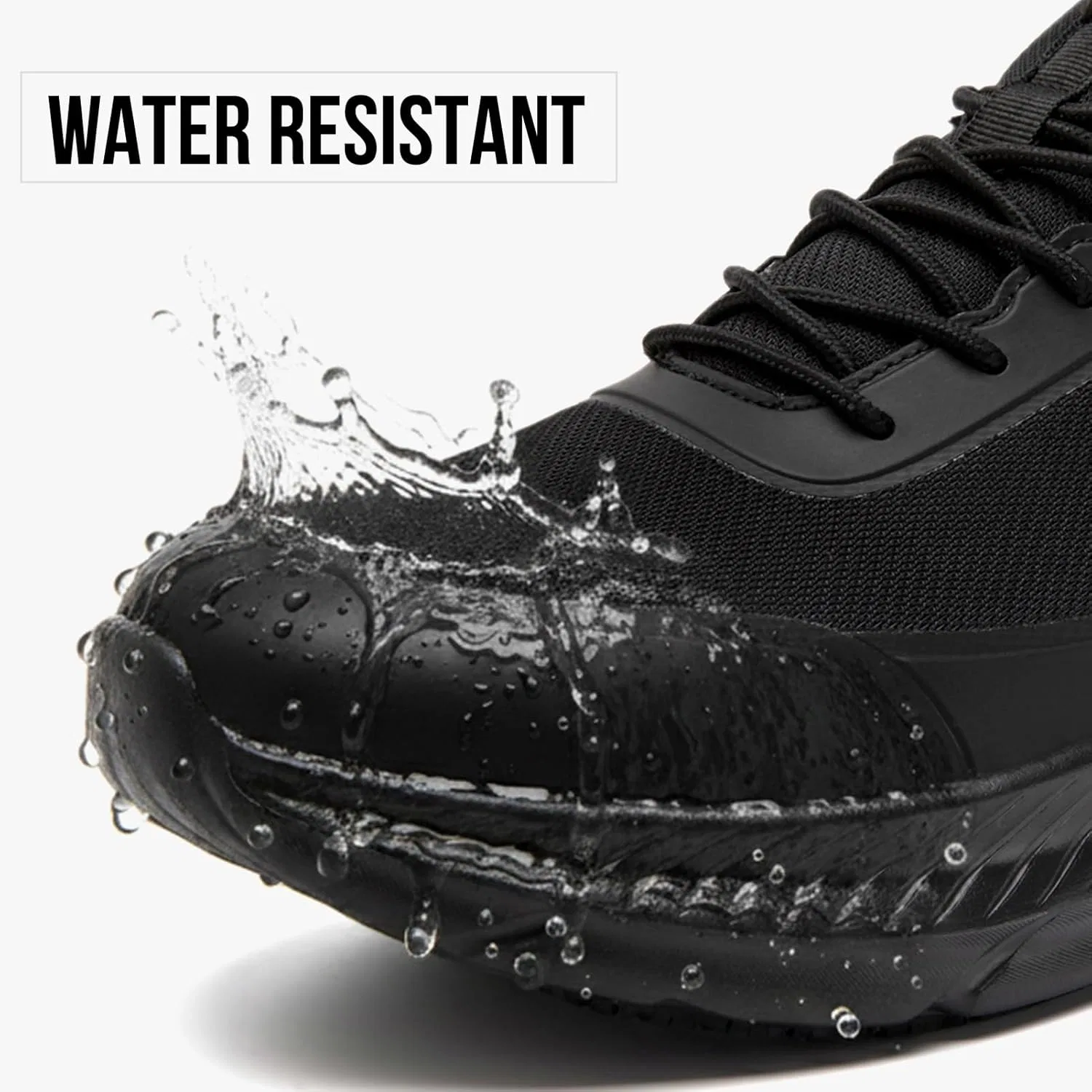 Кроссовки QIJGS Zapatos Trabajo, rutschfeste Arbeits-Sneaker, Restaurant, Lebensmittelservice, atmungsaktiv, wasserabweisend, Wanderschuhe, Küchenarbeit, Schwarz — фото 2