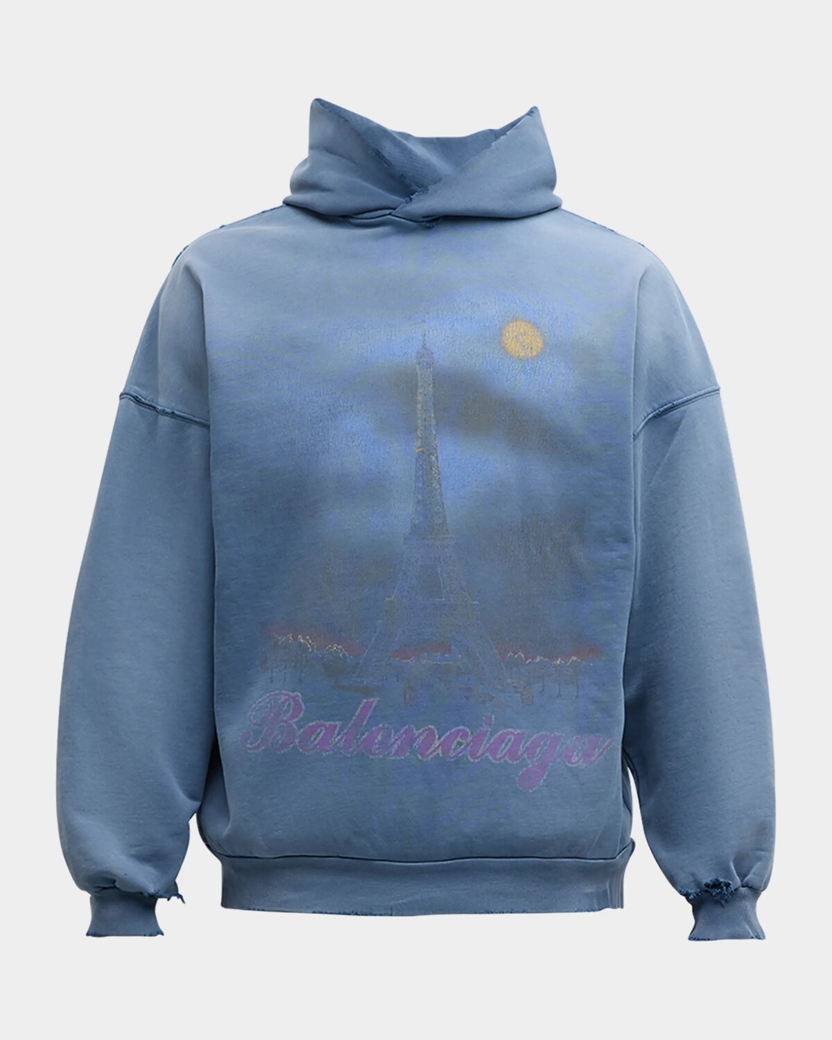

Мужская худи Paris Moon Faded Balenciaga, цвет 4530 Faded Blue