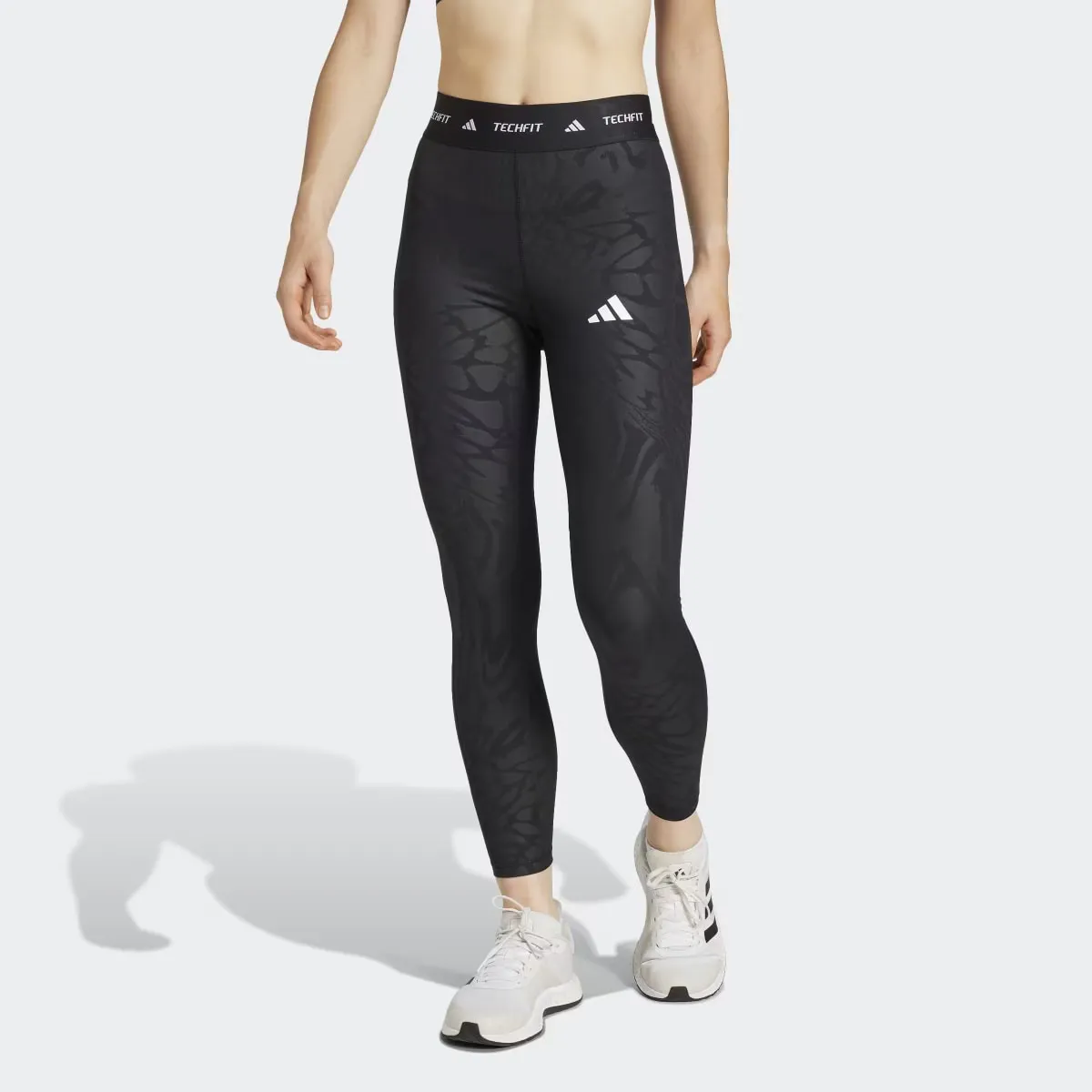 

Женские леггинсы Adidas с принтом 7/8 Techfit, чёрный