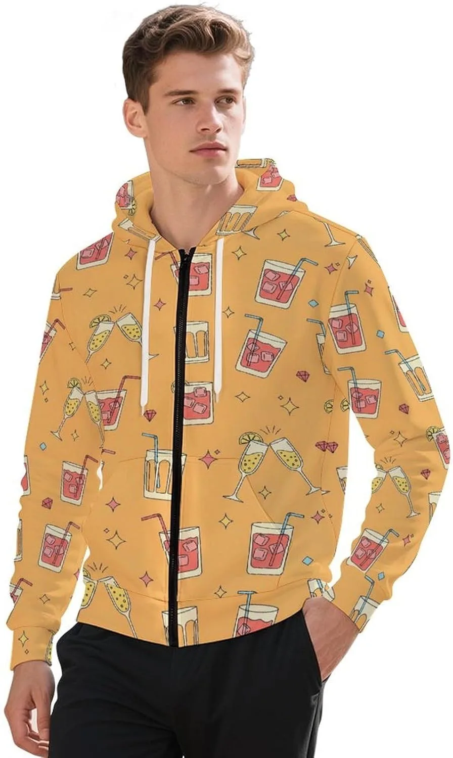 

Толстовка с капюшоном Full Zip Up для мужчин, Casual, с карманом GemGam