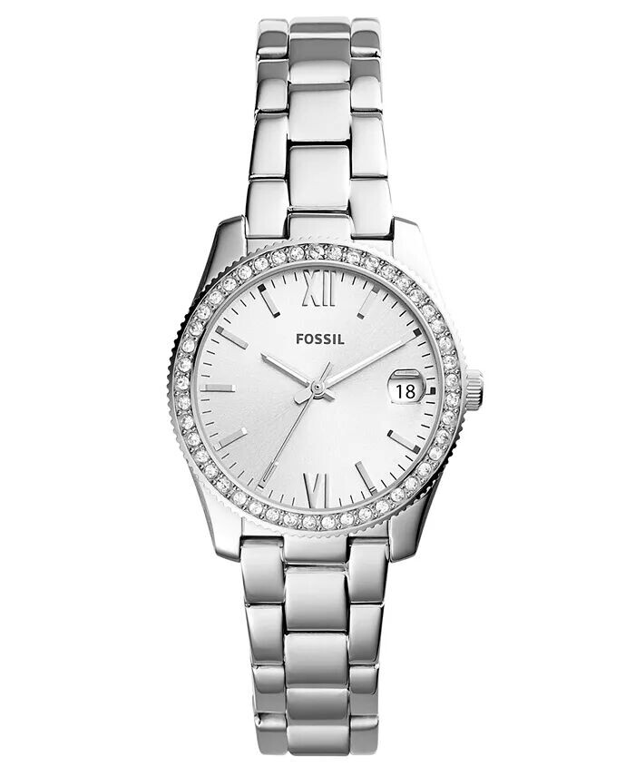 Женские часы Scarlette с браслетом из нержавеющей стали 32 мм Fossil, серебро