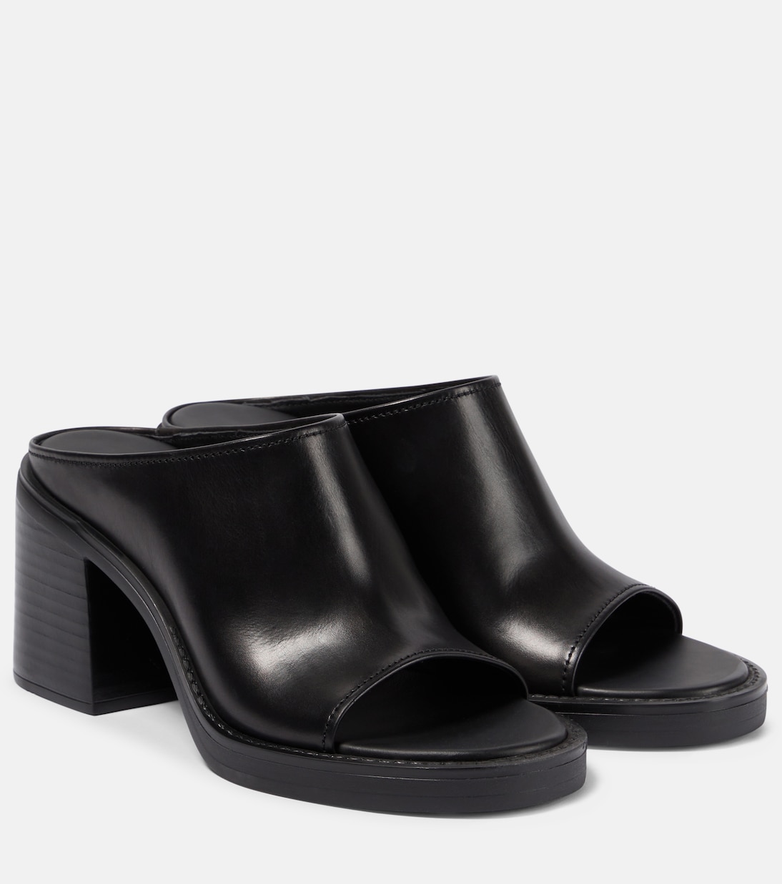 Кожаные мюли Miu Miu, Nero