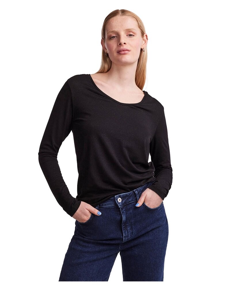 

Футболка Pieces Billo Long Sleeve V Neck, черный