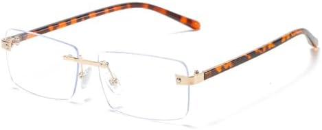 

Модные коричневые солнцезащитные очки без оправы для женщин, металлические солнцезащитные очки для мужчин, простые очки без оправы, защита от УФ-излучения UV400 MTZJH, C5