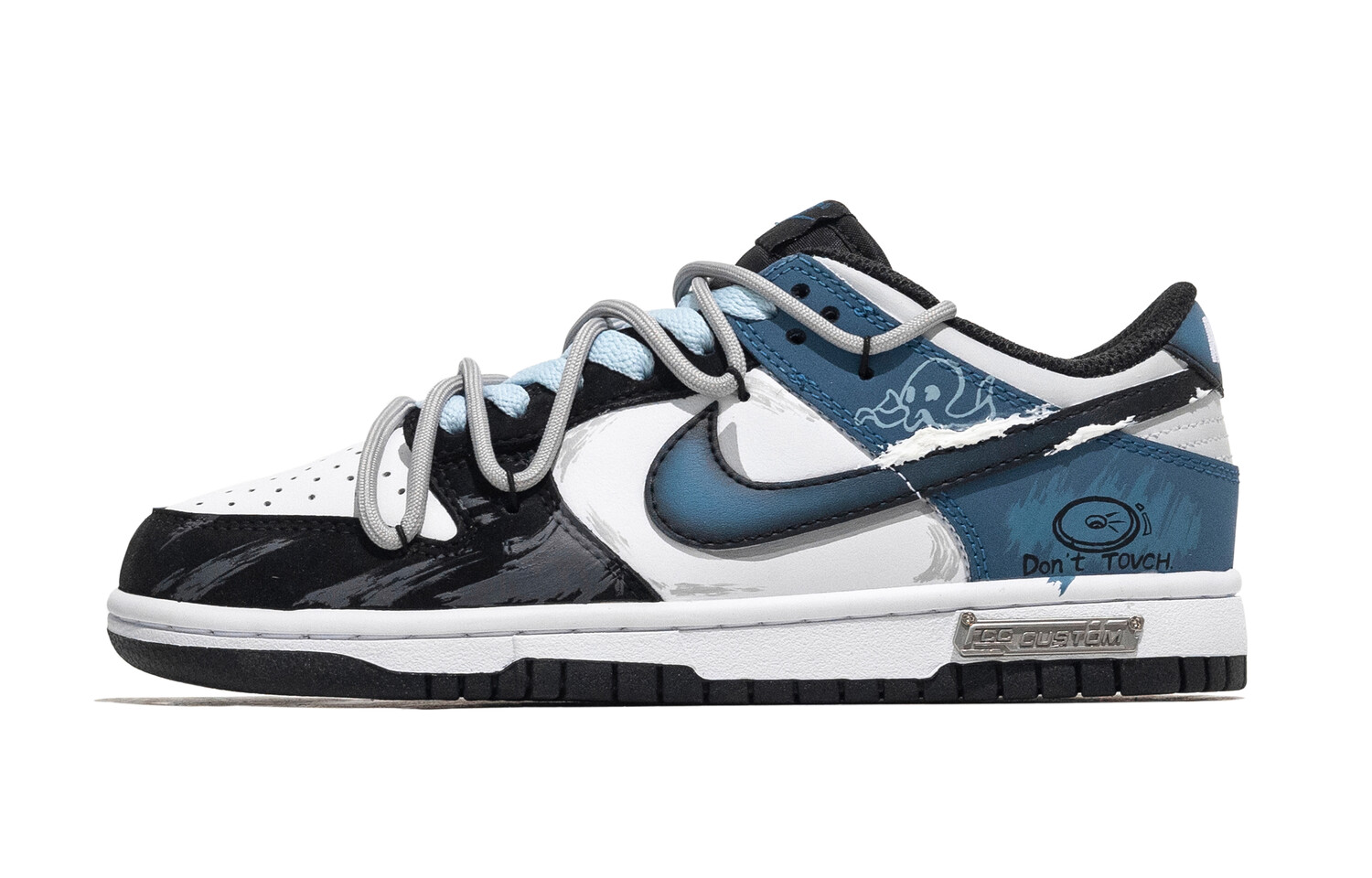 

Кроссовки Nike Dunk Skateboarding Shoes Men Low-top Black/Blue, черный/синий