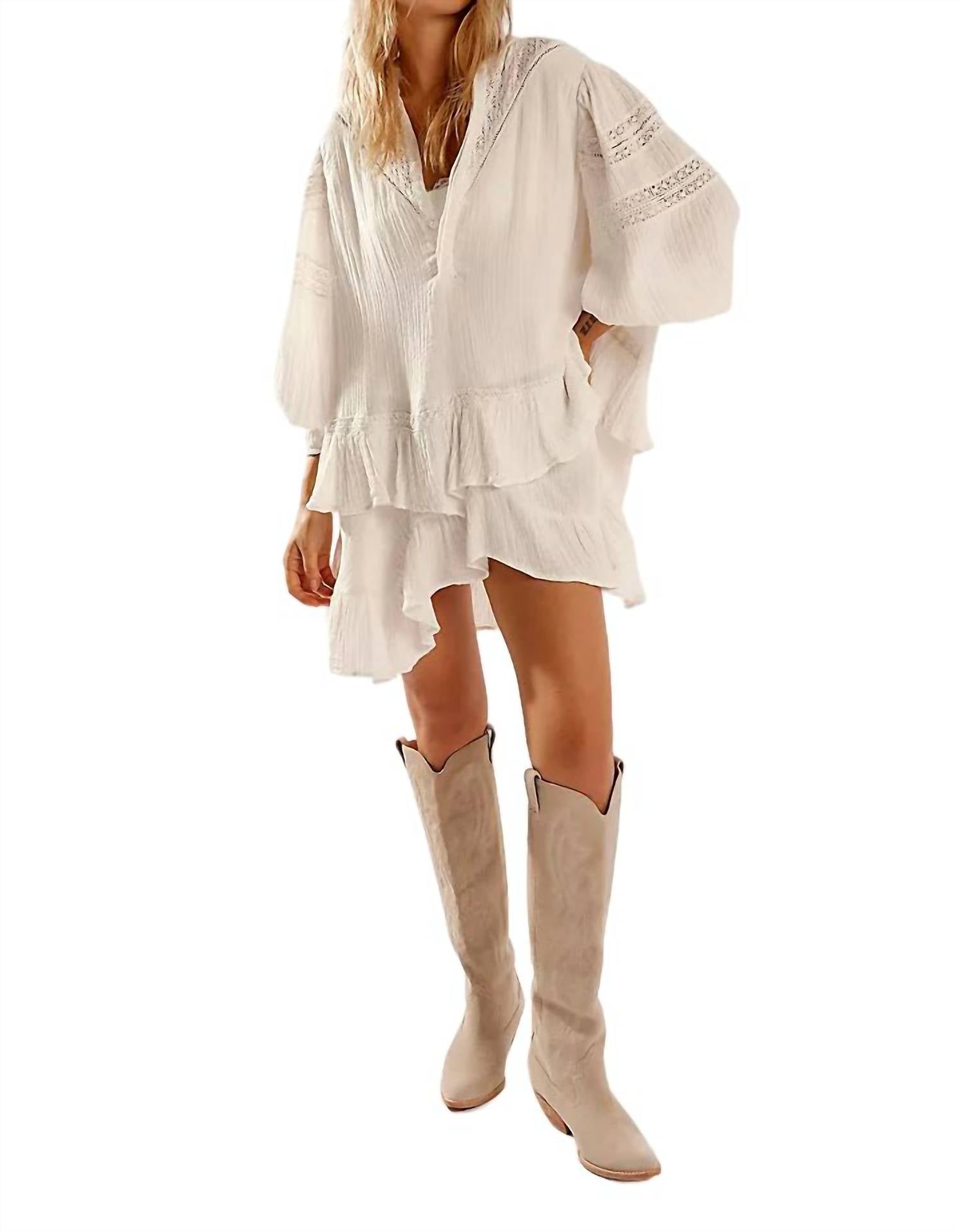 

Мини-платье Sachi в цвете айвори Free People, слоновая кость