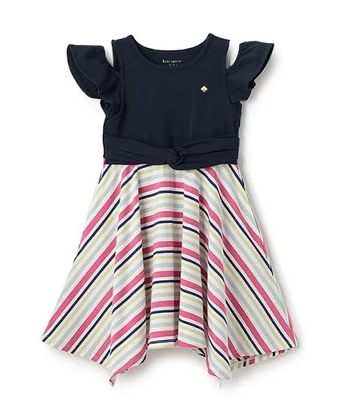 Детское платье-комбинация в полоску Kate Spade New York Kids тёмно-синее