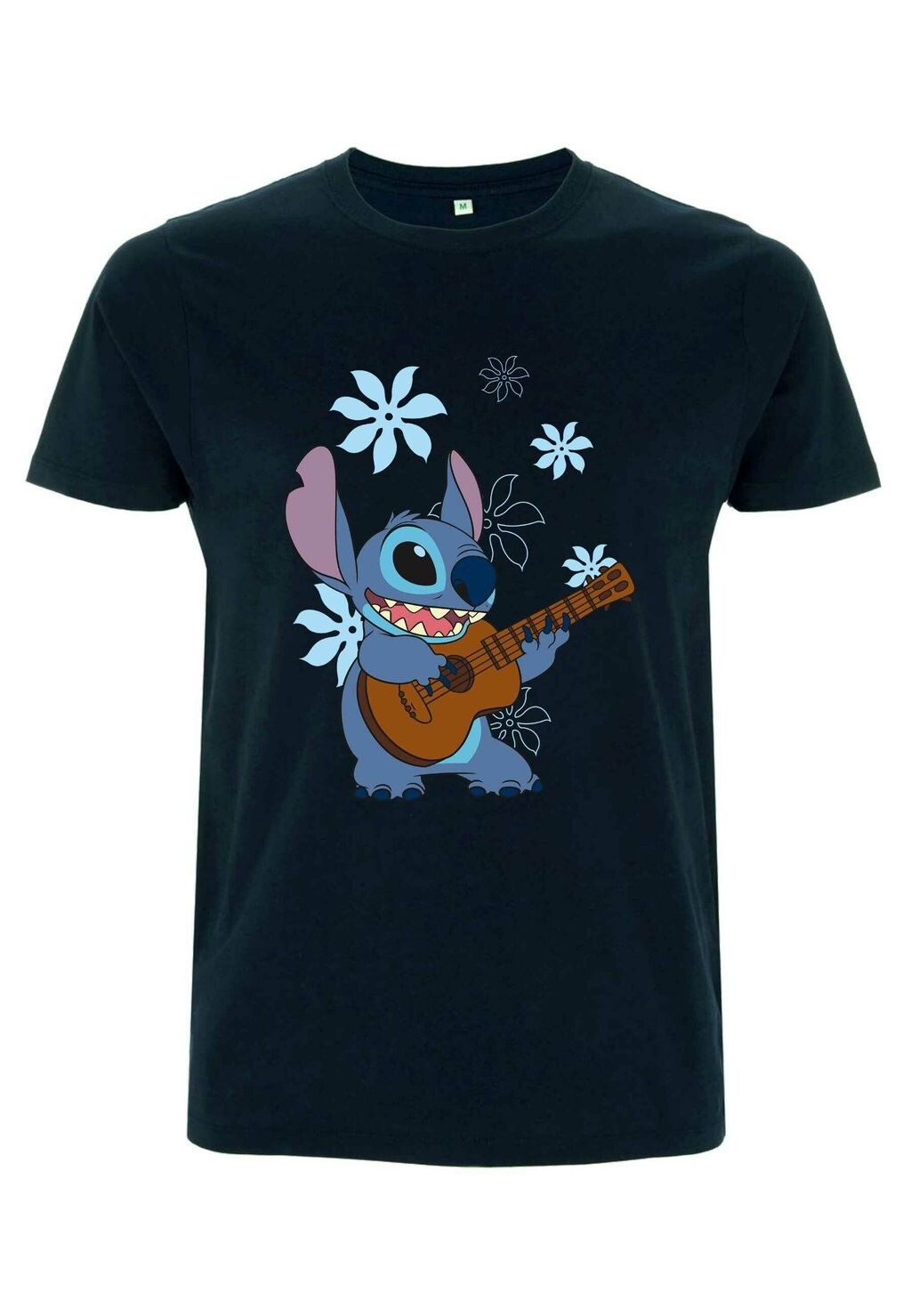 

Футболка с принтом Lilo & Stitch Stitch Flowers Unisex Disney, темно-синяя