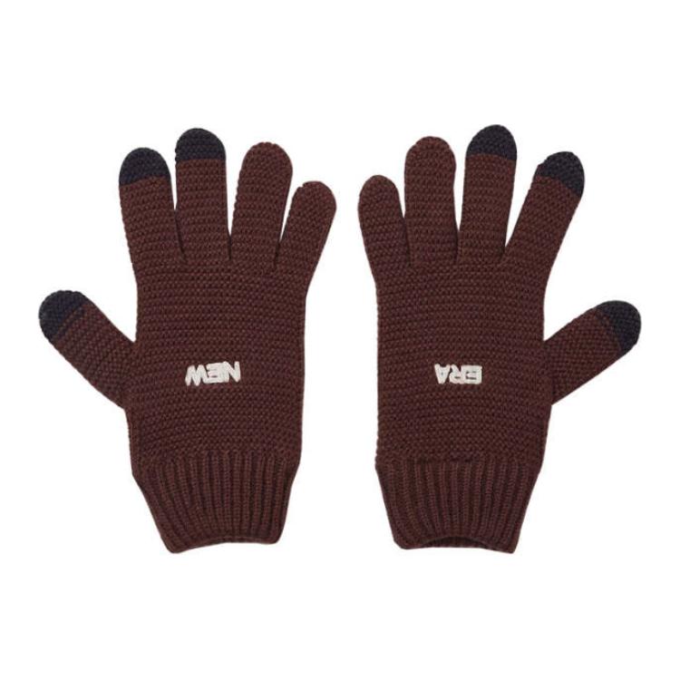 

New Era Акриловые вязаные перчатки унисекс коричневые, Brown
