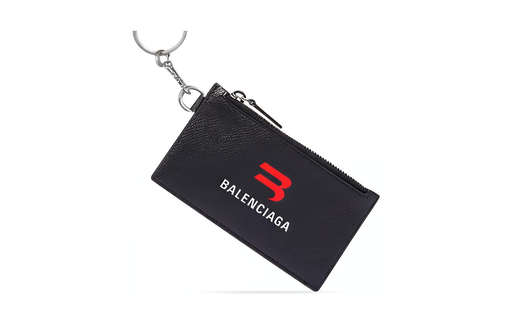

Кожаный держатель для карт Balenciaga унисекс черный