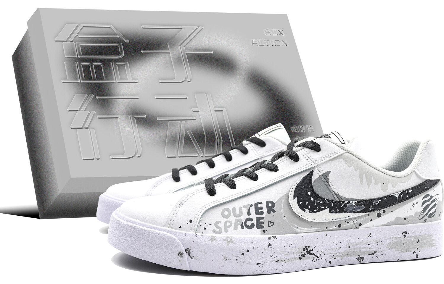 

Кроссовки Nike Court Royale Skateboarding Shoes Unisex Low-top White, черный